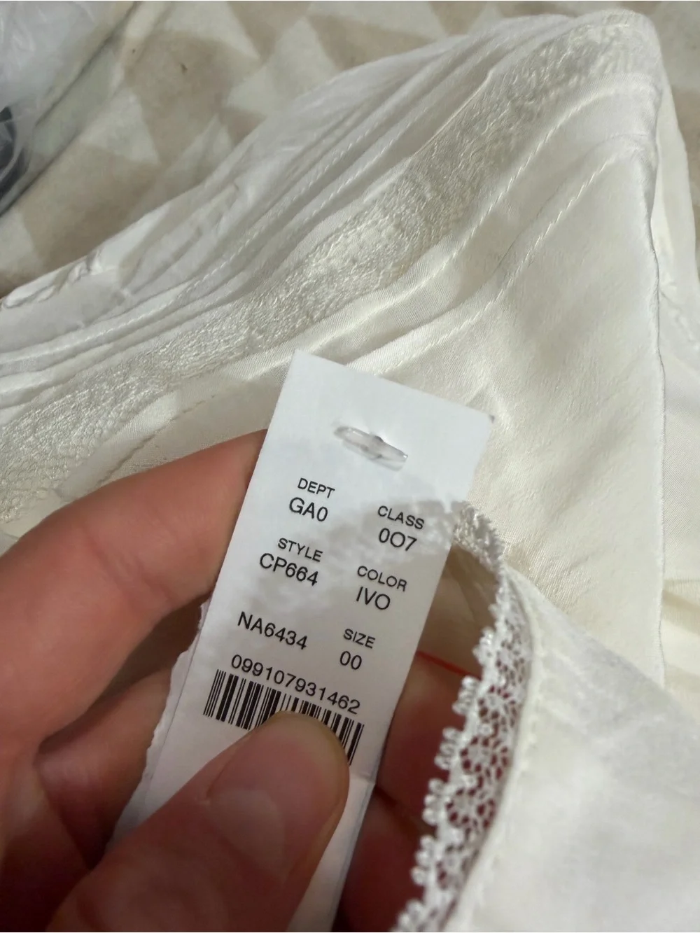J crew ivory Lace-trim button-up shirt with club collar